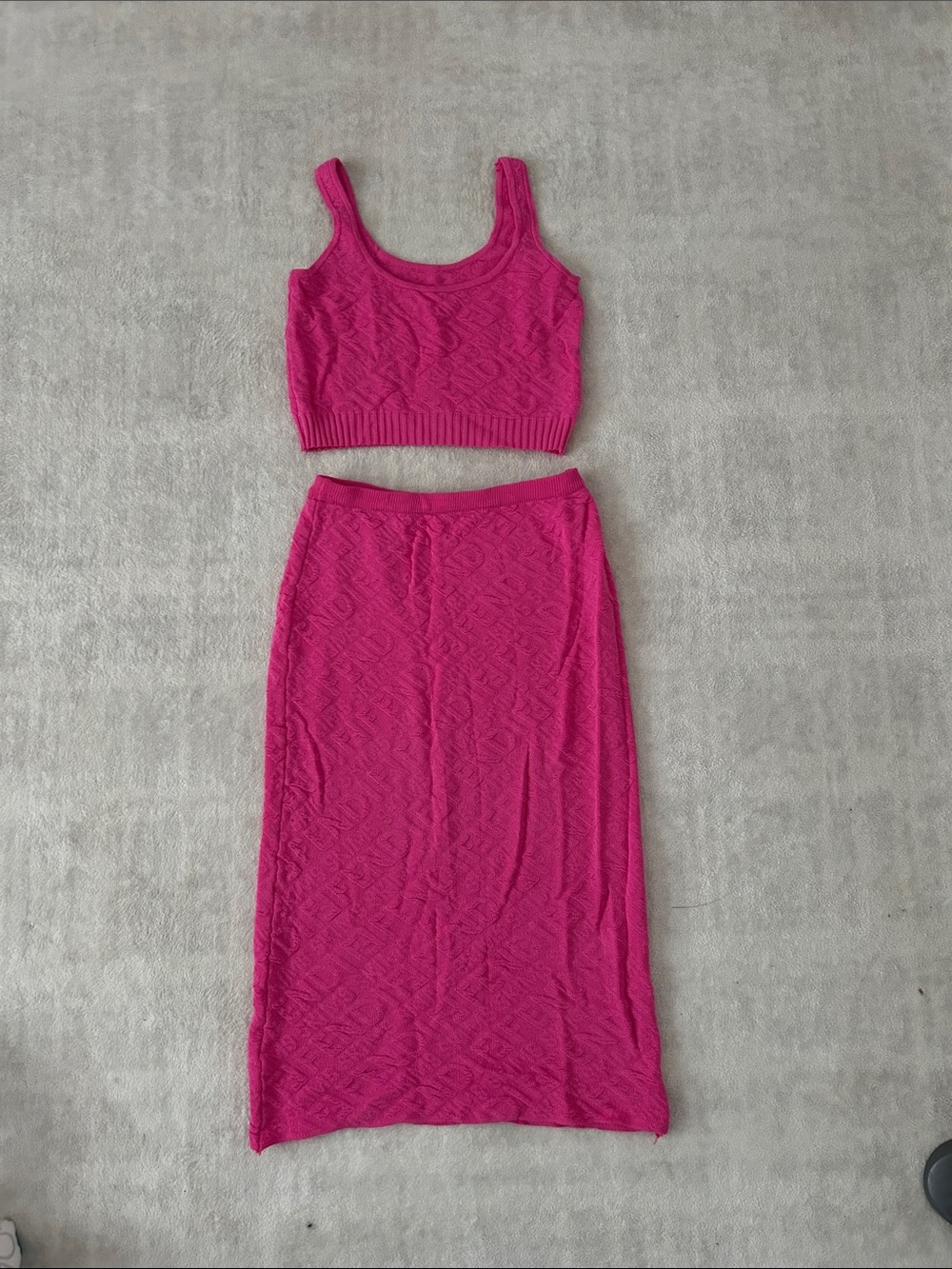 Women's Hot Pink Knit Maxi Skirt